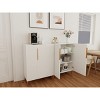 White Modern Sideboard Buffet Cabinet with Doors and Shelves, 31.5" Storage Organizer for Small Spaces-3irtyhousy - 2 of 4