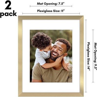 Gold 11x14 Picture Frame Set with Plexiglass Cover
