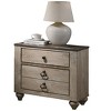 Gulches Imerland Contemporary 3 Drawer Nightstand Rustic Urban Chic, Antique Brown Finish, Patched Wood Top - 4 of 4