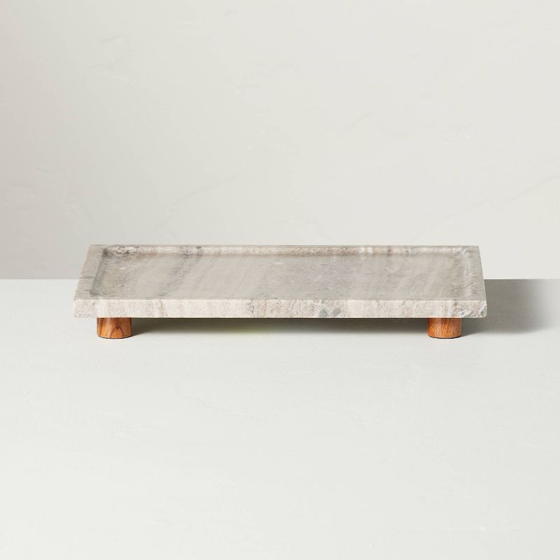 8&#34;x12&#34; Footed Marble Countertop Tray Warm Beige - Hearth &#38; Hand&#8482; with Magnolia, 4 of 11