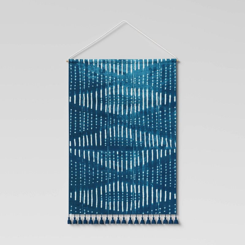 24&#34; x 36&#34; Wall Tapestry with Tassels Blue - Threshold&#8482;, 1 of 5