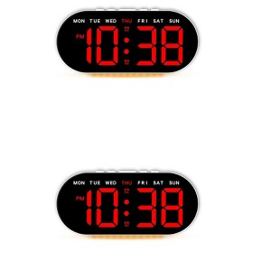REGALWOVEN 2 Pcs Digital Plastic Corded Electric Adjustable Accurate Alarm Clock 7.1 x 3.1 x 1.2 inch - 1 of 4