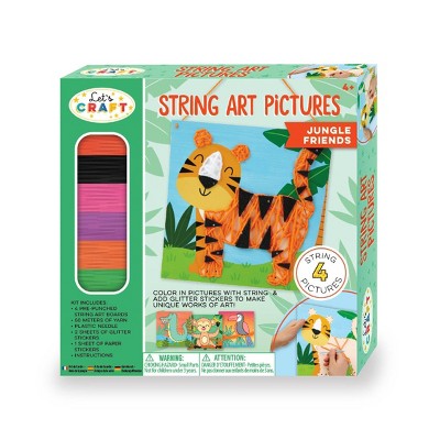 Bright Stripes String Art Pictures - Jungle Friends