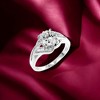 Slickblue Stunning Anniversary Engagement Ring - 1.5 Ct Clear Round CZ, Rhodium Plated Floral Design, Size 6 - 2 of 3