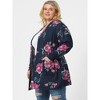 Agnes Orinda Women's Plus Size Lightweight Open Front Knit Floral Cardigans - 3 of 4