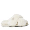 Fireside By Dearfoams Women's New Castle Genuine Shearling Cross Band Fuzzy Slide Slipper - 3 of 4