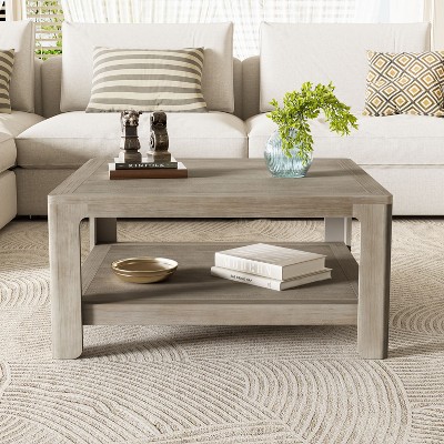 Christopher Knight Home Cletes Indoor Modern Double Layers Design Square Coffee Table