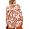Women's Vintage Paisley Print Button-up Blouse - umgee - 2 of 4