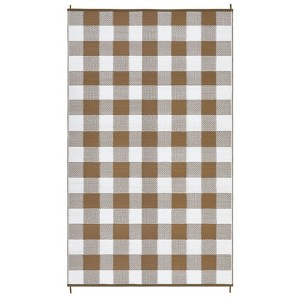 Outdoor Rug Patio Rug Waterproof Plastic Straw Rug Modern Plaid Throw Carpet UV-Resistant Reversible Mat for Camping RV Deck Porch Picnic Balcony - 1 of 4