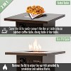 Kumasinova 28" Propane Gas Outdoor Fire Pit Table,50000 BTU Stainless Steel Burner Square Fireplace with Lid and Lava Stones,ETL Approved,Brown - 4 of 4