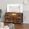Garvee Space-Saving Dresser TV Stand with 8 Drawers, Power Outlet & LED Lights – Ideal for 55'' TVs in Any Room,Brown - 4 of 4
