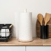 happimess Avery Modern Classic Metal with Non Slip Weighted Marble Base Paper Towel Holder - 2 of 4