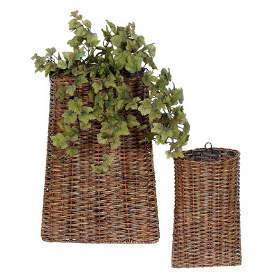 Melrose Rattan Wall Basket (Set of 2)