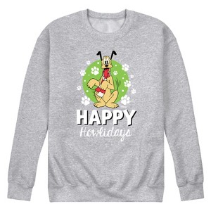 Men's - Disney - Happy Howlidays Pluto Graphic Fleece Sweatshirt - 1 of 4