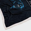 NFL Carolina Panthers Legacy Script Faux Shearling Flannel Fleece Blanket - 3 of 3