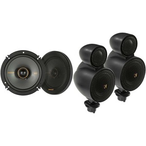 Kicker 47KSMT2504 KSMT250 Dual Pod Component System w/ 2.5" mids and 1" tweeters w/ 51KSC6504 6.5" Coaxial Bundle - 1 of 4