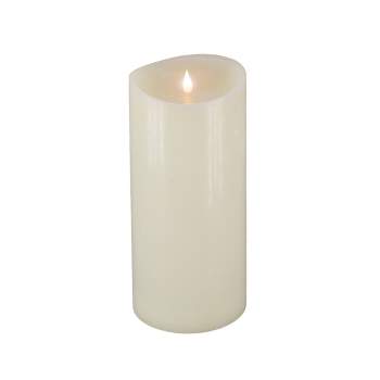 HGTV Home Collection Heritage Real Motion Real Motion Flameless Candle With Remote, Ivory with Warm White LED Lights, Battery Powered, 11 in
