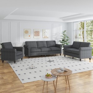 Mjkone 3-Piece Living Room Set,3-Seater Sofa Couch&Loveseat Sofa&Single Sofa Chair - 1 of 4
