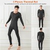 iNova"Men's Thermal Underwear Set, Long Johns, Long Sleeve Top & Bottom, Winter Sports Base Layer"BlackGrey&Navy - 2 of 4