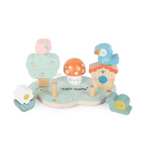 SARO Wooden Stacking Garden – Educational Wooden Toy for Montessori Play, Stacking and Sorting Set, Enhances Fine Motor Skill - 1 of 2