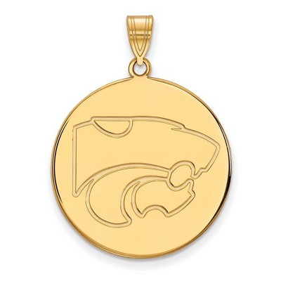Black Bow Jewelry 10k Yellow Gold Kansas State Wildcats NCAA Extra Large Pendant
