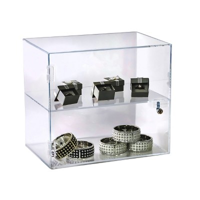 Clear Acrylic Locking Countertop Display Case with Shelf