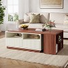 Hommoo Extendable Coffee Table with 2 Drawers Reddish Brown - 2 of 4