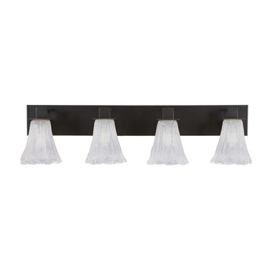 Toltec Lighting Apollo 4 - Light Vanity in  Dark Granite with 5.5" Fluted Italian Ice Shade