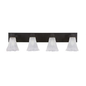 Toltec Lighting Apollo 4 - Light Vanity in  Dark Granite with 5.5" Fluted Italian Ice Shade - 1 of 1