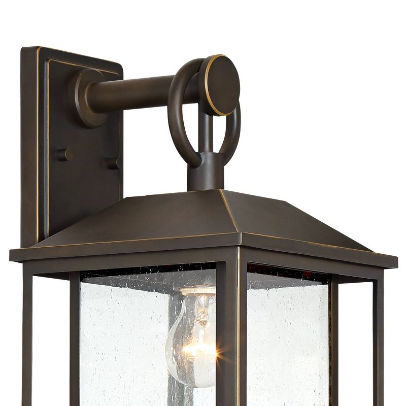 John Timberland Califa Mission Outdoor Wall Light Fixture Bronze 18" Clear Textured Glass for Post Exterior Barn Deck House Porch Yard Posts Patio, 3 of 8
