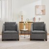 Modern Chenille Fabric Upholstered Side Chairs,Accent Lounge Chair With Wood Frame,Wooden Lounge Armrests Chair-Coolbibila - 2 of 4