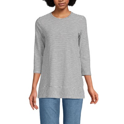 Lands' End Women's 3/4 Sleeve Slub Jersey Swing Tunic