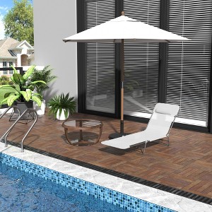 TIRAMISUBEST Folding Chaise Lounge Chair with Adjustable Reclining Back, Breathable Mesh Seat & Headrest for Pool, Beach, Yard, Patio - 1 of 4