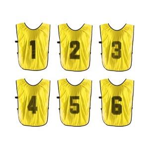 Unique Bargains Team Sports Reversible Numbered Soccer Training Vest 6 Pcs - 1 of 4