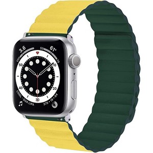 Worryfree Gadgets Reverseable Leather Magnetic Band for Apple Watch 38mm 40mm 41mm, 42mm 44mm 45mm iWatch Band Series 8 7 6 5 4 3 2 1 & SE - 1 of 4
