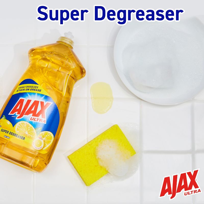 Ajax Lemon Ultra Super Degreaser Dishwashing Liquid Dish Soap, 6 of 12