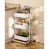 DOMETOUR 3 Tier Mesh Metal Rolling Utility Cart for Kitchen Living Room, Multifunctional Storage Cart with Lockable Wheels and Handle - 2 of 4