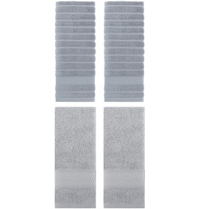 REGALWOVEN 4 Pcs Cotton Quick Drying Soft Striped Hand Towel 14" x 30" - 1 of 4
