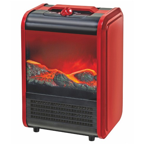Optimus Electric flame Effect Mini Fireplace Heater : Target