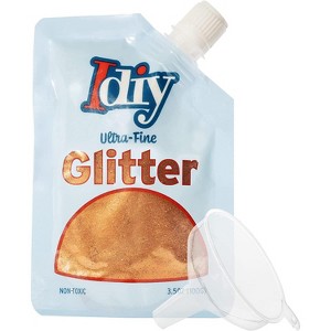 iDIY Ultra Fine Glitter (100g, 3.5oz Pouch) w Easy-Pour Bag & Funnel-Bonfire Orange -Non-Toxic, DIY Arts & Crafts, School Projects, Festivals, Resin - 1 of 3