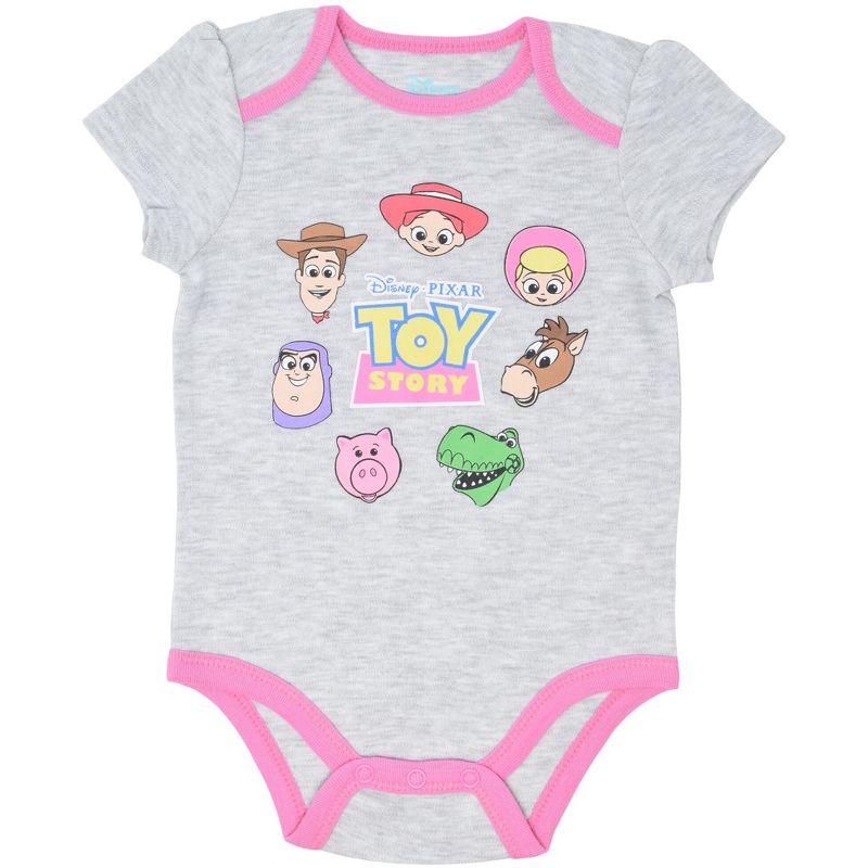 Disney Pixar Toy Story Jessie Bo Peep Baby Girls 5 Pack Bodysuits Newborn to Infant, 3 of 10