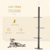 Floor-to-Ceiling Cat Tree Cat Climbing Tower with Sisal-Covered Scratching Posts Natural Cat Tree Activity Center for kittens Cat tower furniture - 4 of 4