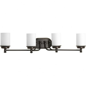 Progress Lighting Glide Collection 4-Light Bath Vanity Rubbed Bronze Glass Shade - 1 of 4