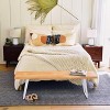 Storied Home Live Edge Wood Bench with Metal Frame, Natural/White - 3 of 4