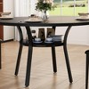 47" Round Dining Table for 4-6, Farmhouse Kitchen Table with Sturdy Metal Frame, Space Saving Circle Dinner Room Table for Kitchen - 4 of 4