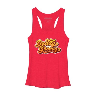 Women's Design By Humans Retro Vintage Daddys Groovy By AmberDawn888 Racerback Tank Top