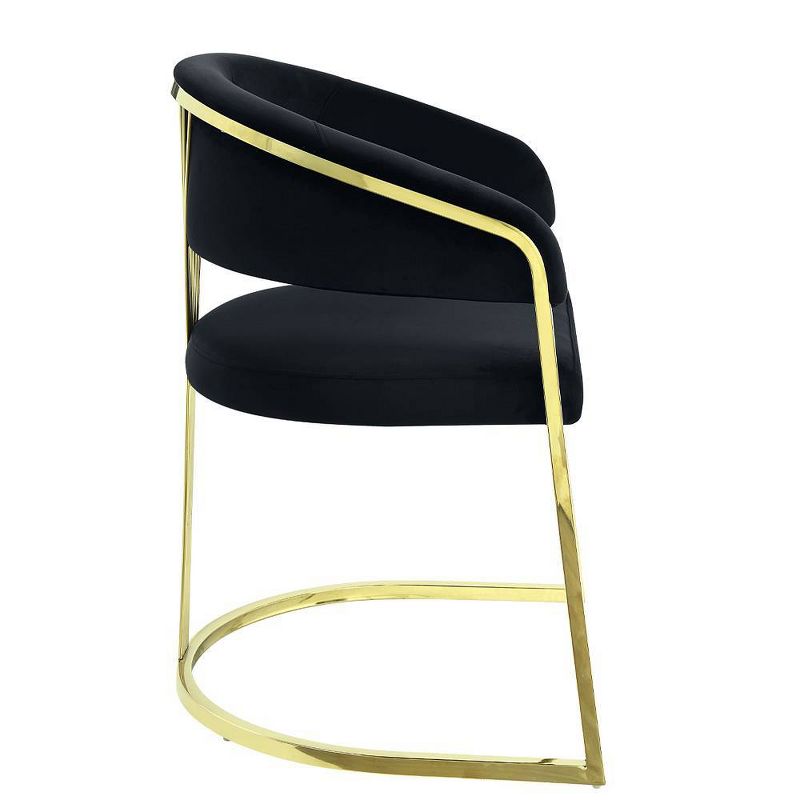 20&#34; Fallon Accent Chair Black Velvet/Mirrored Gold Finish - Acme Furniture, 3 of 9