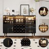Wine Bar Cabinet with Storage & LED Light, 47'' Home Coffee Bar Cabinet with Wine Rack, Kitchen Buffet Sideboard Cabinet for Living Room, Dining Room - 3 of 4