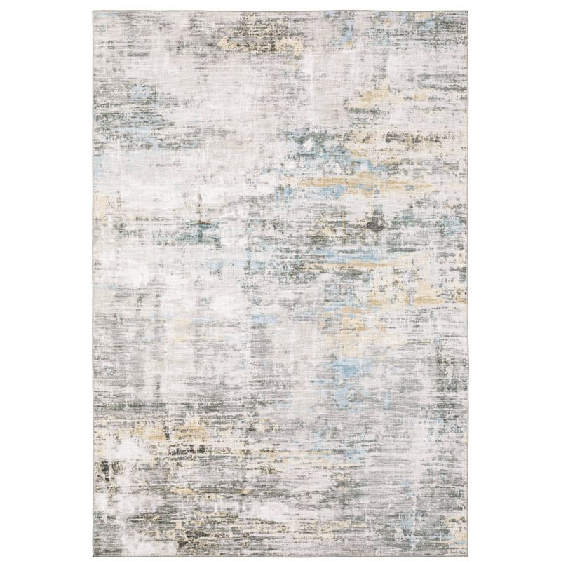 7&#39;8&#34;x10&#39; Marcel Distressed Abstract Area Rug Gray/Gold - Captiv8e Designs, 1 of 11