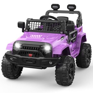 12V Kids Ride-On Truck w/Remote - 3 Speeds (Max 2.5MPH), Dual Motors, LED Lights, Music (Ages 3-8, 61lbs) - 1 of 4